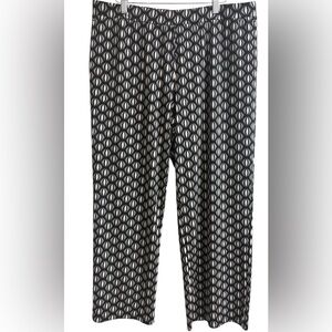 Susan Graver Black Printed Pants with Pockets, Size XLP, Inseam:26”, EUC